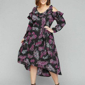 NWT- Lane Bryant Ruffle Cold Shoulder Dress Size 24
